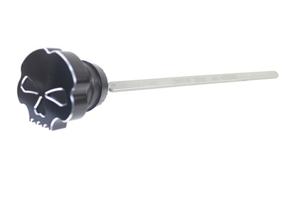 Black Skull Oil Tank Dipstick – Harley FLT 1999‑2006 – Custom Black Skull Cap – Made in Taiwan