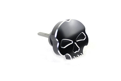 Black skull oil tank dipstick for Harley Softail
