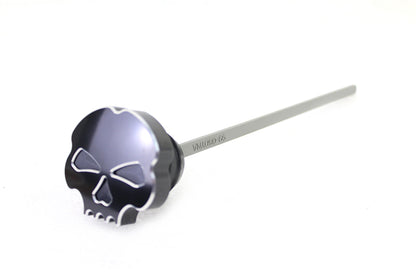 Black Skull Oil Tank Dipstick – Harley FXD 1999‑2005 – Custom Black Skull Cap – Made in Taiwan