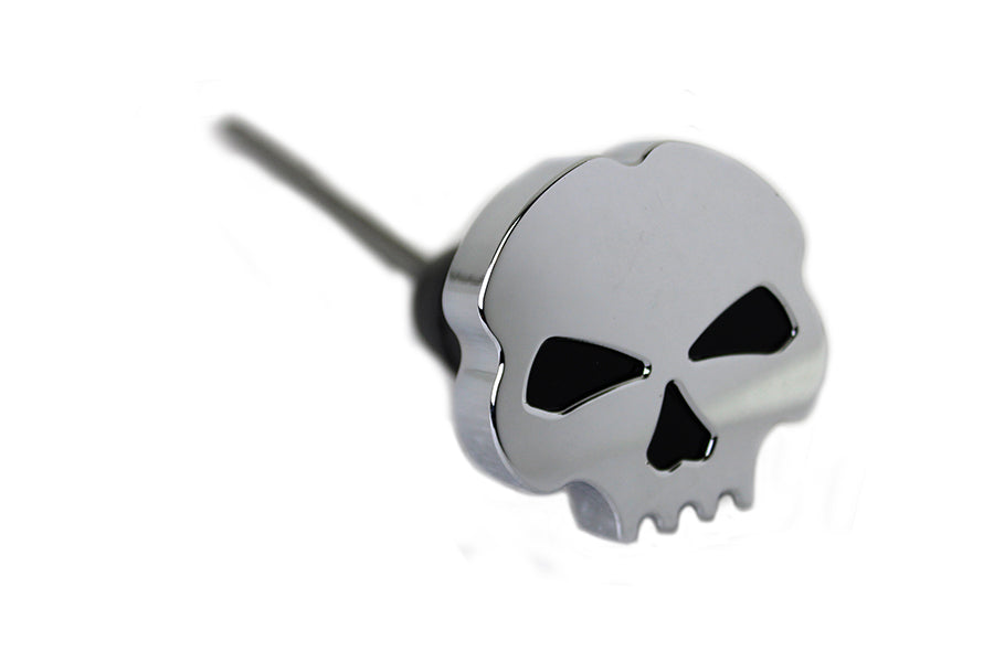Chrome skull oil tank dipstick for Harley Dyna