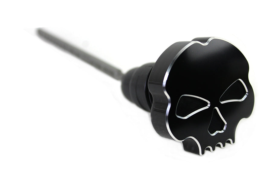 Black Skull Oil Tank Dipstick – Harley FXD 2006‑2017 – Custom Black Skull Cap – Made in Taiwan