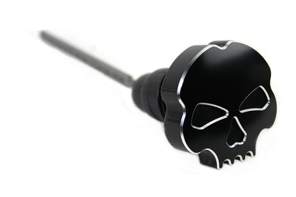 Black Skull Oil Tank Dipstick – Harley FXD 2006‑2017 – Custom Black Skull Cap – Made in Taiwan