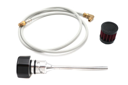 Black M8 vented dipstick for Harley Softail