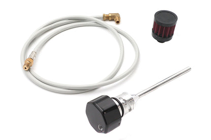 M8 Vented Dipstick Black – Harley FXST 2018‑2022 – Vents Crankcase Pressure via PVC Breather – Made in Taiwan
