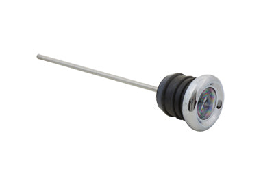 Oil Dipstick with Temperature Gauge White Face – 5‑3/16" Long – Chrome Bezel / Black Face / White Numbers – Replaces Harley OEM 62635‑79T – Fits FL 1965‑1984, FX 1971‑1984, XL 1970‑1978 – Made in Taiwan