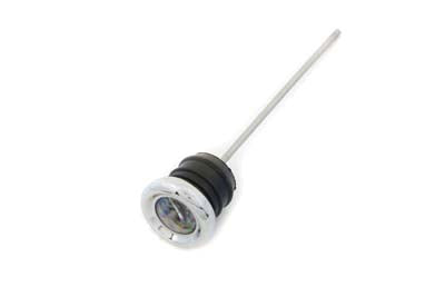 Oil Dipstick with Temperature Gauge White Face – 5‑3/16" Long – Chrome Bezel / Black Face / White Numbers – Replaces Harley OEM 62635‑79T – Fits FL 1965‑1984, FX 1971‑1984, XL 1970‑1978 – Made in Taiwan