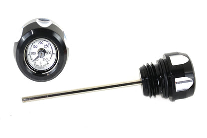 black machined oil temp dipstick for harley m8