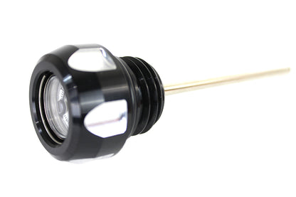 Black & Machined Oil Temperature Dipstick – Fits Harley M8 Touring FLT / Road Glide / Street Glide / Road King (2017‑UP) – Billet Body & Easy‑Read Gauge – Replaces OEM 62700136 – Made in Japan