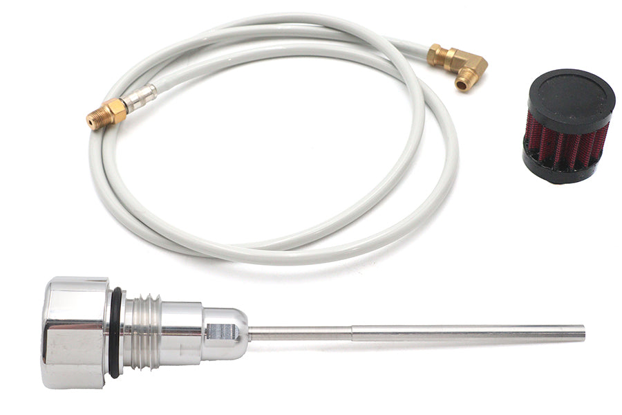 Polished vented dipstick for Harley Dyna
