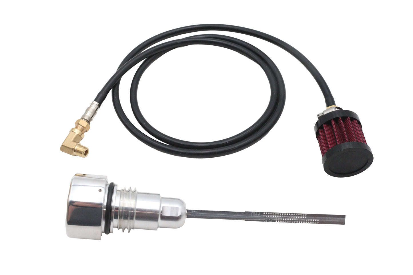 Polished vented dipstick for Harley FLT