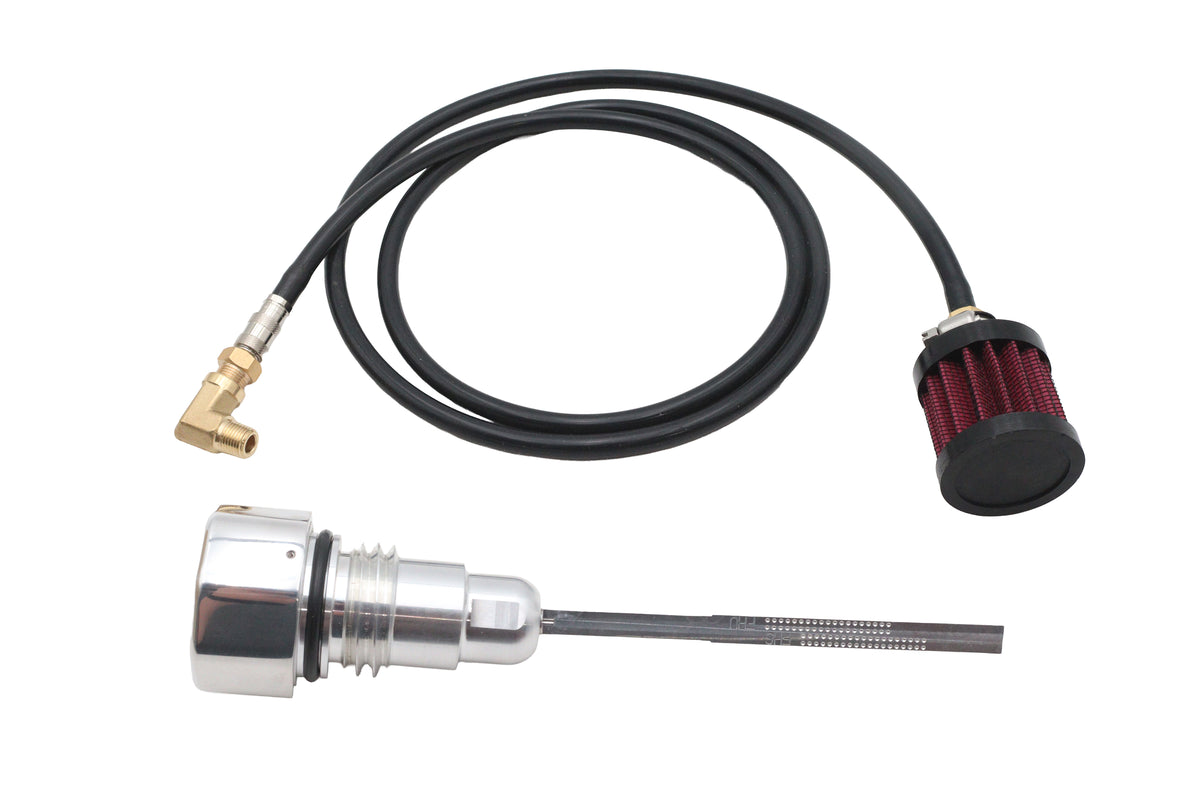 Polished vented dipstick for Harley FLT