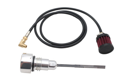Polished vented dipstick for Harley FLT