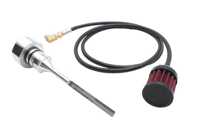 M8 Vented Dipstick Polished – Vents Excessive Crankcase Pressure via PVC Breather – Harley FXST 2018‑2022 – Polished Cap & Dipstick – Made in Taiwan