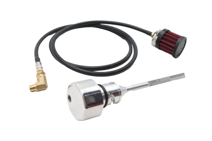 M8 Vented Dipstick Polished – Vents Excessive Crankcase Pressure via PVC Breather – Harley FXST 2018‑2022 – Polished Cap & Dipstick – Made in Taiwan