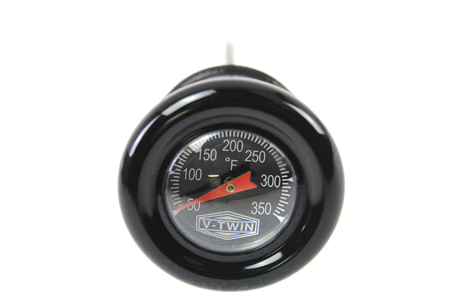 Short-style black oil temperature dipstick for Harley