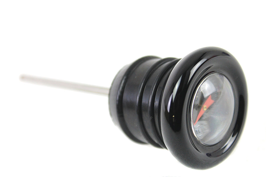 Oil Temperature Dipstick – Short Style 2‑3/4" – Black Bezel / Black Face / Orange Needle – Harley FLST & FXST 1984‑1999, XL 1979‑2003 – Made in Taiwan