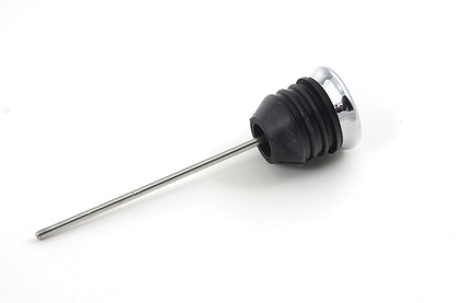 Chrome Oil Temperature Dipstick – Black Face / Chrome Bezel – Harley FLST & FXST 2000‑2017 – Repl. OEM 62896‑00B – Plug Dia. 1‑1/4" / Dipstick 4‑7/16" / Overall 6" – Made in Taiwan