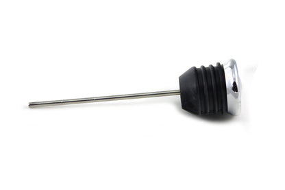 Chrome Oil Temperature Dipstick – Black Face / Chrome Bezel – Harley FLST & FXST 2000‑2017 – Repl. OEM 62896‑00B – Plug Dia. 1‑1/4" / Dipstick 4‑7/16" / Overall 6" – Made in Taiwan