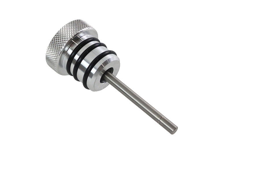Retro Oil Tank Plug with Dipstick – Harley FL 1970‑1984 & XL 1979‑2003 – Natural Alloy Finish – Made in Taiwan
