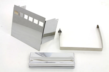 Chrome Square Battery Cover Kit Top, Side, & Stainless Steel Strap FXS 1979-1984 FXE 1973-1984