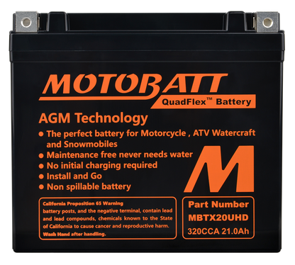 MOTOBATT BATTERY MBTX20U(HD) SEALED FACTORY ACTIVATED Replaces # 12N16-3A 12N16-3B 12N16-4A 12N16-4B YB16A YB16A2 YB16L-A YB16L-A2 YB16-B YB16-B2 YB16LB2  SYB16L-B YB16-B-CX YB16C-B YB16CL-B YB16HL-A-CX YB16L-B