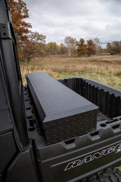 Kolpin Mid‑Size UTV Aluminum Bed Box – 15‑Gauge Diamond Plate – Lockable Latches – Gas‑Shock Lid – Weatherproof Storage – Fits Polaris & CFMOTO Mid‑Size Models