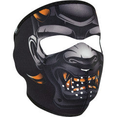 ZAN Headgear Neoprene Full Face Mask Windproof Adult One Size Nylon Bound Edges Hook Loop Closure Helmet Compatible Adventure Street Off Road Choose Design
