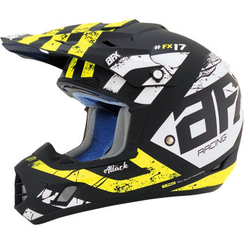 AFX  FX-17 Offroad Motorcycle ATV Helmet - Attack - Matte Black/Silver Choose Size / Color