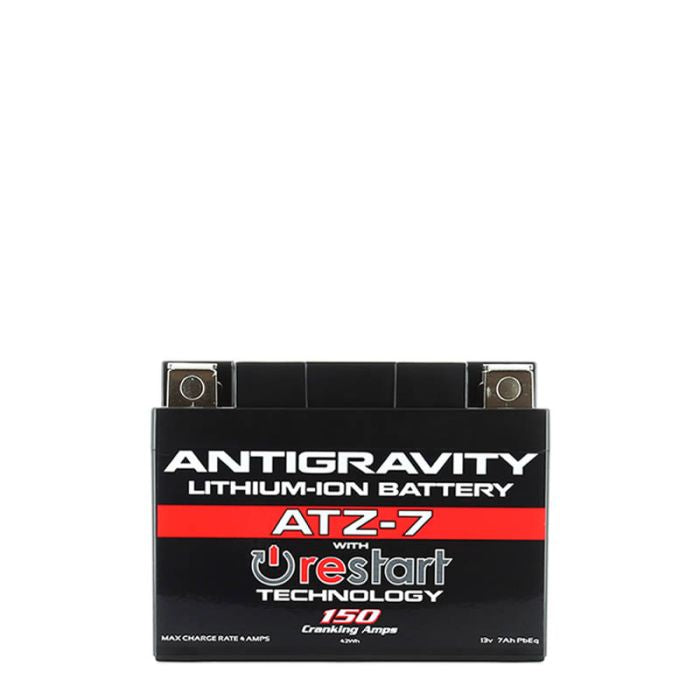 Antigravity ATZ7‑RS Lithium Battery w/ RESTART | Replaces YTZ7S YTZ5S YTX4L‑BS YTX5L‑BS YTX7L‑BS | Fits Honda Yamaha Kawasaki Suzuki KTM Polaris Can‑Am