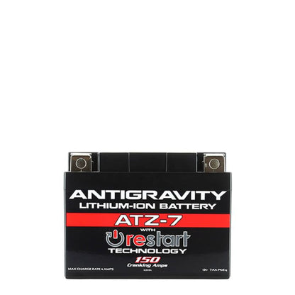 Antigravity ATZ7‑RS Lithium Battery w/ RESTART | Replaces YTZ7S YTZ5S YTX4L‑BS YTX5L‑BS YTX7L‑BS | Fits Honda Yamaha Kawasaki Suzuki KTM Polaris Can‑Am