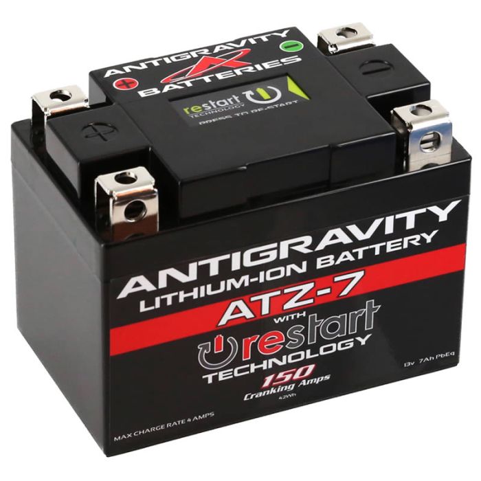 Antigravity ATZ7‑RS Lithium RESTART motorcycle battery replacement for YTZ7S YTZ5S YTX4L‑BS YTX5L‑BS YTX7L‑BS