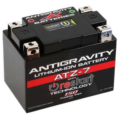 Antigravity ATZ7‑RS Lithium RESTART motorcycle battery replacement for YTZ7S YTZ5S YTX4L‑BS YTX5L‑BS YTX7L‑BS