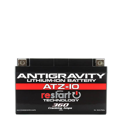Antigravity ATZ10‑RS Lithium Battery w/ RESTART | Replaces YTZ10S YTZ12 YTZ14 YTX9 YTX7A‑BS YT12A‑BS | Fits Honda Yamaha Kawasaki Suzuki KTM Triumph BMW