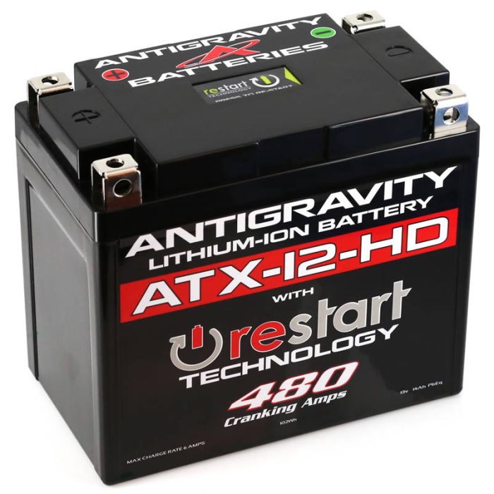 Antigravity ATX12‑HD‑RS Heavy Duty Lithium RESTART battery replacement for YTX12‑BS YTX14 YTX16‑BS GYZ16H