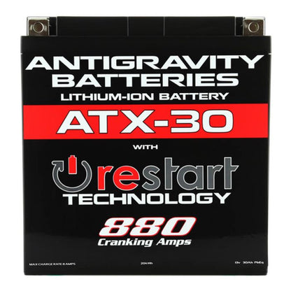 Antigravity ATX30‑RS Lithium Battery w/ RESTART | Replaces YTX30 YTX30L‑BS YIX30 GYZ32HL | Fits Harley Touring, Indian, Victory, Yamaha, Honda, Polaris, Can‑Am