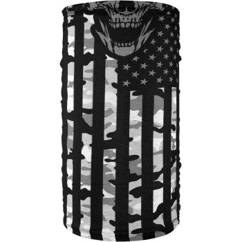 ZAN Headgear Motley Tube Fleece Lined Neck Gaiter Face Mask Warm Microfleece Insulated Balaclava Scarf Beanie Ear Warmer Finished Hems Cold Weather