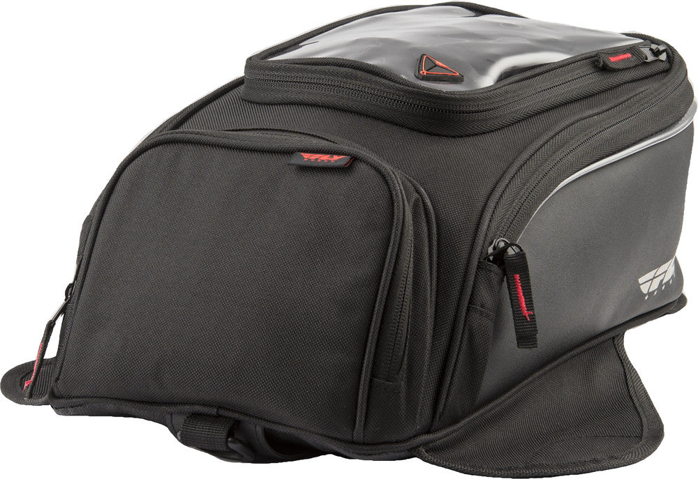 FLY Racing Small Tank Bag Black Motorcycle ATV Dual Sport ADV 7.5L Touch Screen Pocket Rain Cover
