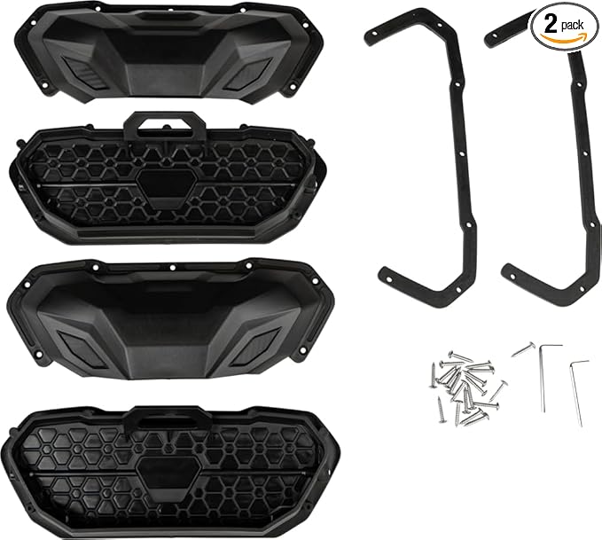 Side by Side DIY Windshield Adjustable Vent Self Install Kit Set of 2 Windscreen Ventilation Defrost Defog Accessories for Hard Coated Polycarbonate Windshields RZR General Ranger Rhino Mule Talon