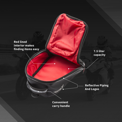 FLY Racing Small Tank Bag Black Motorcycle ATV Dual Sport ADV 7.5L Touch Screen Pocket Rain Cover