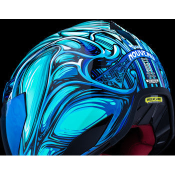 ICON Domain™ Nouveau Full‑Face Helmet – Blue – 2XL – FRP Composite – Hydradry Liner – Rapid‑Release Shield