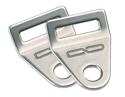 Giant Loop Stainless Steel Luggage Mounts | Strap Anchor Kit – Black/Aluminum