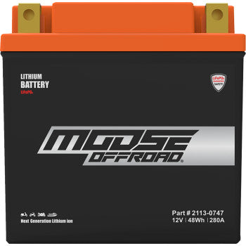 Moose Offroad 3HUTX14AHQ‑FP Lithium LiFePO4 Battery – Quad‑Terminal 280A CCA High‑Performance Street / Off‑Road Battery