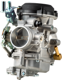 HardDrive 40mm CV carburetor with brass fuel inlet, hoses, and tuning jets