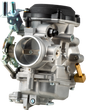 HardDrive 40mm CV carburetor with brass fuel inlet, hoses, and tuning jets