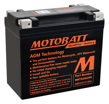 MOTOBATT BATTERY MBTX20U(HD) SEALED FACTORY ACTIVATED Replaces # 12N16-3A 12N16-3B 12N16-4A 12N16-4B YB16A YB16A2 YB16L-A YB16L-A2 YB16-B YB16-B2 YB16LB2  SYB16L-B YB16-B-CX YB16C-B YB16CL-B YB16HL-A-CX YB16L-B