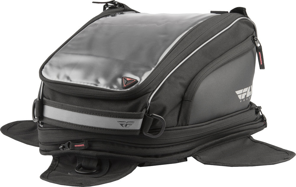 FLY Racing Medium Tank Bag Motorcycle ATV Dual Sport ADV 11L Expandable to 20L Touch Screen Pocket Rain Cover