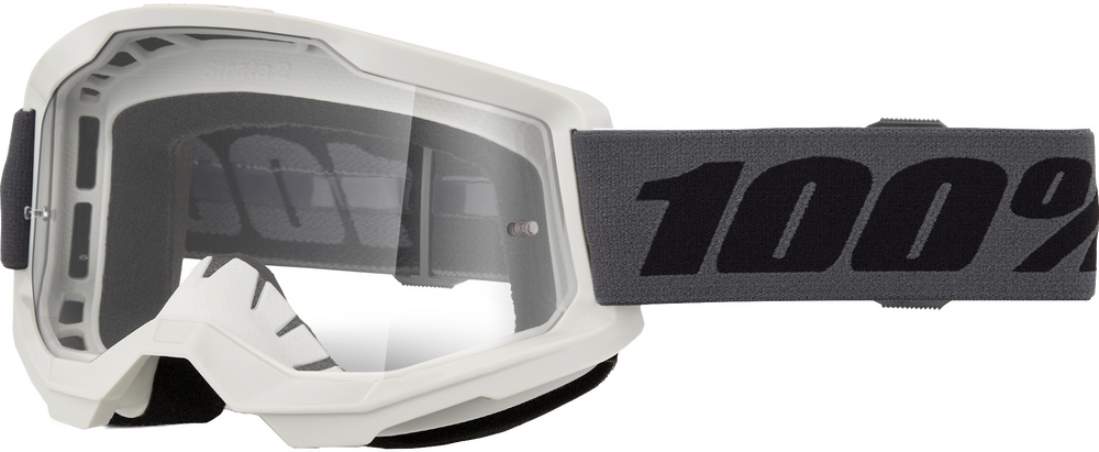 100% Strata 2 Goggles – Off‑Road ATV Motorcycle Snow – Clear Anti‑Fog Lexan Lens Choose Color Adult or Youth Jr.