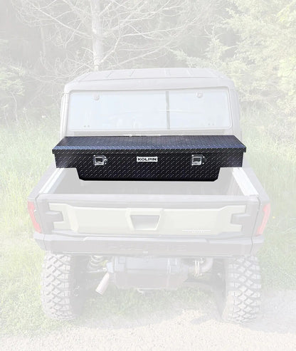 Kolpin Mid‑Size UTV Aluminum Bed Box – 15‑Gauge Diamond Plate – Lockable Latches – Gas‑Shock Lid – Weatherproof Storage – Fits Polaris & CFMOTO Mid‑Size Models