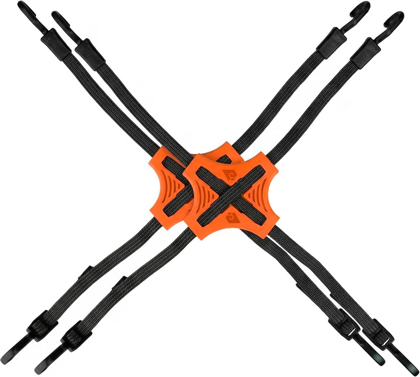 Tack Strap 4‑Way Flat Bungee 2‑Pack – Orange | 30" Adjustable Gear Tie‑Down for Motorcycle, ATV, Kayak, Paddle Board & Camping Cargo