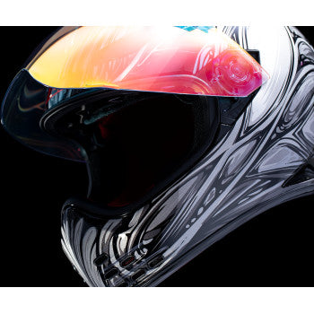 ICON Domain Nouveau Silver Medium Full‑Face Motorcycle Helmet